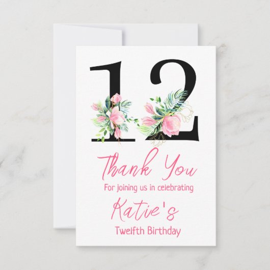 マグノリア 誕生日 招待状 12歳の誕生日 (正面)