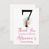 マグノリア 誕生日 招待状 7歳の誕生日 (正面/裏面)