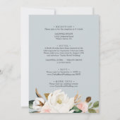 マグノリエレガントア |ティール(緑がかった色)とホワイトオールインワン結婚ズ 招待状 (裏面)