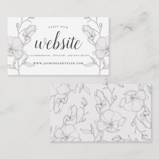 マグノリエレガントア·フラ結婚ワーズズのウェブサイト エンクロージャーカード (正面/裏面)