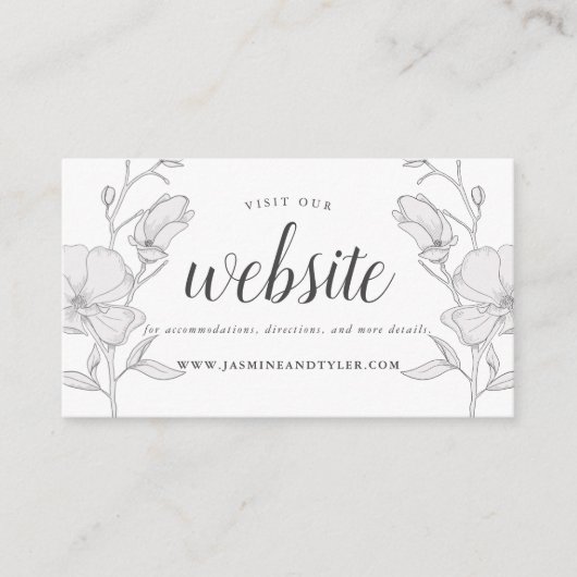 マグノリエレガントア·フラ結婚ワーズズのウェブサイト エンクロージャーカード (正面)