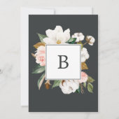 マグノリエレガントア |ブルーグレイ結婚ズの 招待状 (裏面)