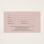 マグノリエレガントア |ホワイトおよび赤面ギフト券 (裏面)