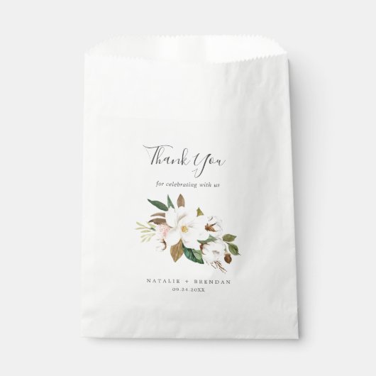 マグノリエレガントア |ホワイト&赤面ありがとう結婚さん フェイバーバッグ (正面)