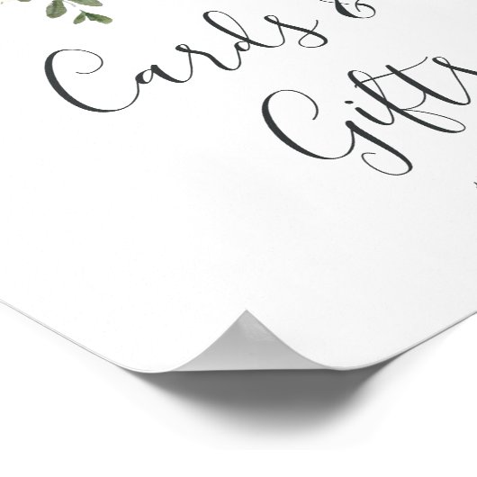 マグノリエレガントア |白いカードとギフトサイン ポスター (角)