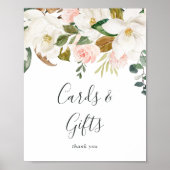 マグノリエレガントア |白いカードとギフトサイン ポスター (正面)