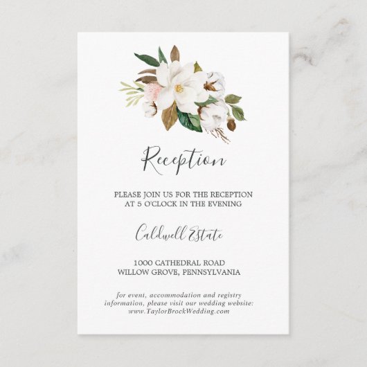 マグノリエレガントア |白い披露宴挿入カード エンクロージャーカード (正面)