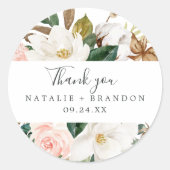 マグノリエレガントア |白お気に入りステッカー ラウンドシール (正面)