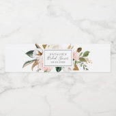 マグノリエレガントア |白と赤面のブライダルシャワー ペットボトルラベル (シングルラベル)