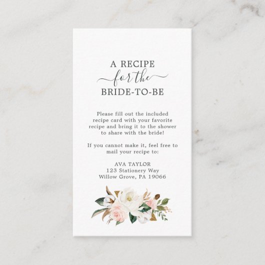 マグノリエレガントア |白と赤面のレシピ要求 エンクロージャーカード (正面)