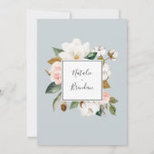 マグノリエレガントア |白黒カップルのシャワー 招待状 (裏面)