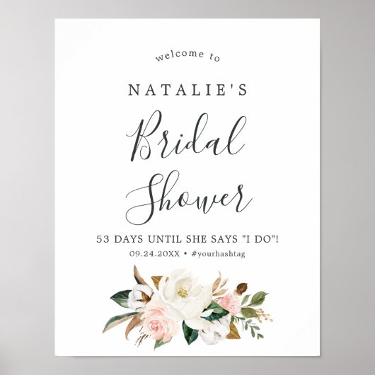 マグノリエレガントア |赤面ブライダルシャワーへようこそ ポスター (正面)