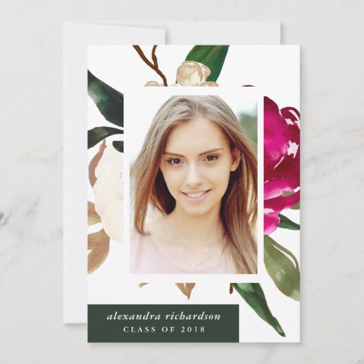 マグノリ絵を描ア | 写真卒業パーティー 招待状 (正面)