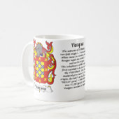 マグバズケズ家族の紋章付き外衣 コーヒーマグカップ (正面左)