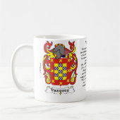 マグバズケズ家族の紋章付き外衣 コーヒーマグカップ (左)
