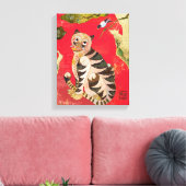 マグパイとタイガーコリアンフォークアート キャンバスプリント (インサイチュ (リビング))