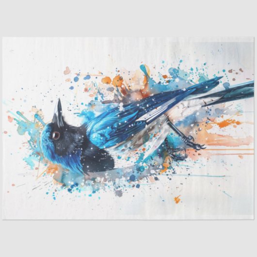 マグパイバードセルーリアンチャームデクページ 薄葉紙 (正面)