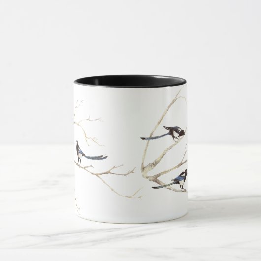 マグパイバード、自然、野生動物家族マグカップ マグカップ (中央)