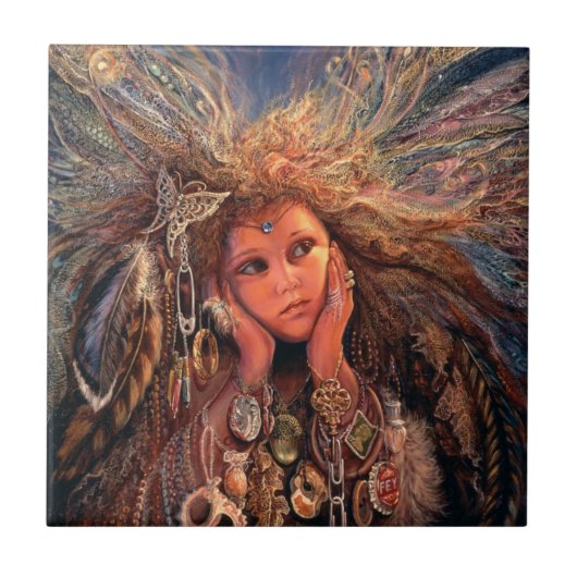 マグパイフェアリー6x6セラミックタイル タイル (正面)