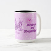 マグパーソナライズされたを練習するピンクの妖精 ツートーンマグカップ (正面右)