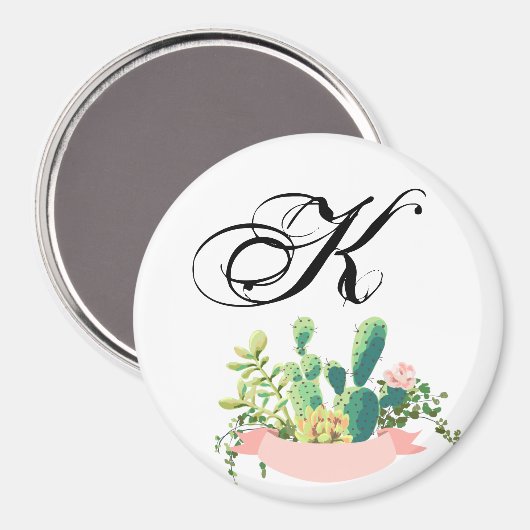 マグパーソナライズされたネットボヘミアンサボテン マグネット (正面/裏面)