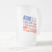 マグパーソナライズされた名ワードUSAフラグ フロストグラスビールジョッキ (正面右)