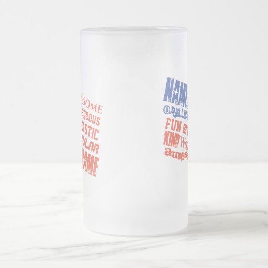 マグパーソナライズされた名ワードUSAフラグ フロストグラスビールジョッキ (中央)