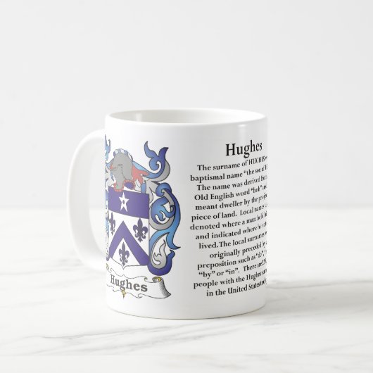 マグヒューズ家族の紋章付き外衣 コーヒーマグカップ (正面左)