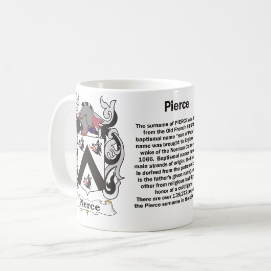 マグピアース家族の紋章付き外衣 コーヒーマグカップ (正面左)