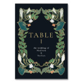 マグピエレガントーアールヌーボー結婚式招待状 テーブルナンバー (正面)