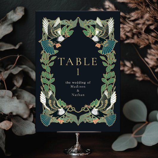 マグピエレガントーアールヌーボー結婚式招待状 テーブルナンバー