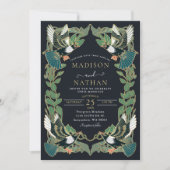 マグピエレガントーアールヌーボー結婚式招待状 招待状 (正面)