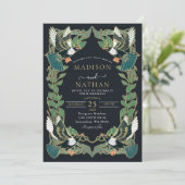 マグピエレガントーアールヌーボー結婚式招待状 招待状 (スタンド正面)