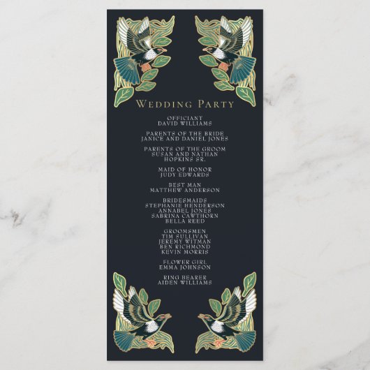 マグピエレガントーアールヌーボー結婚式 プログラム (裏面)