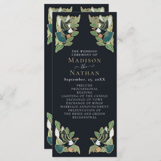 マグピエレガントーアールヌーボー結婚式 プログラム (正面/裏面)