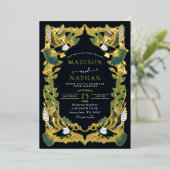 マグピエレガントー・アールヌーボー結婚ズ 箔招待状 (立ち正面)