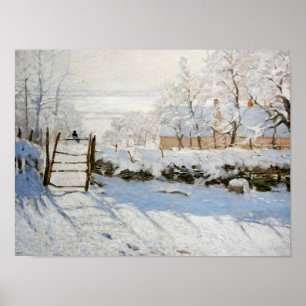 マグピー(1868-1869)クロード・モネ雪の風景 ポスター