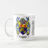 マグフランクリン家族の紋章付き外衣 コーヒーマグカップ (左)