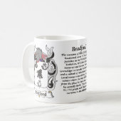 マグブラッドフォード家族の紋章付き外衣 コーヒーマグカップ (正面左)