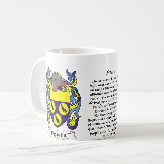 マグプラット家族の紋章付き外衣 コーヒーマグカップ (正面左)