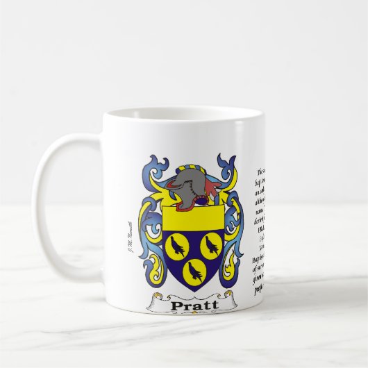 マグプラット家族の紋章付き外衣 コーヒーマグカップ (左)