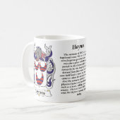 マグヘインズ家族の紋章付き外衣 コーヒーマグカップ (正面左)