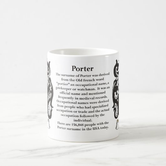 マグポーター家族の紋章付き外衣 コーヒーマグカップ (中央)