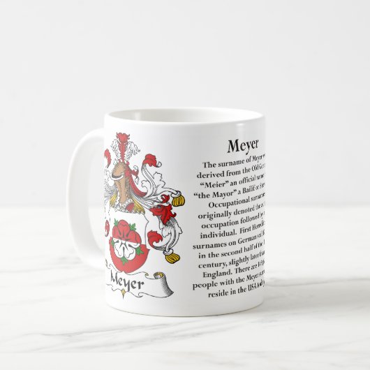 マグマイヤー家族の紋章付き外衣 コーヒーマグカップ (正面左)
