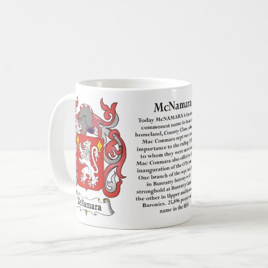 マグマクナマラ家族の紋章付き外衣 コーヒーマグカップ (正面左)