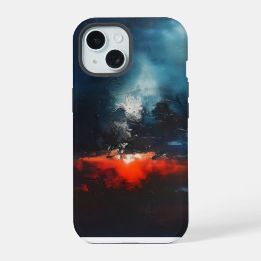 マグマ抽象芸術アート iPhone 15ケース (裏面)