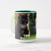 マグモダンデザインと可愛いマグカップとトレンディーマグカップ猫 ツートーンマグカップ (正面左)