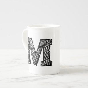 マグモノグラムの：文字"M" ボーンチャイナマグカップ