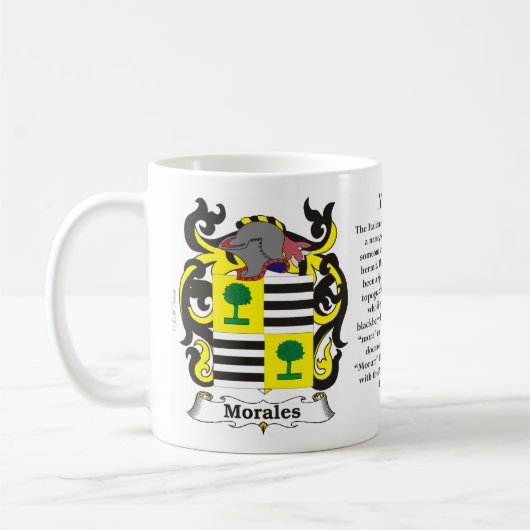 マグモラレス家族の紋章付き外衣 コーヒーマグカップ (左)
