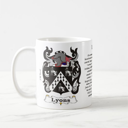 マグライオン家族の紋章付き外衣 コーヒーマグカップ (左)